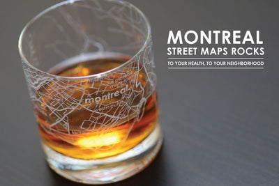 Montreal Map Rocks Glass