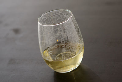 NYC Map Stemless Wine Glass