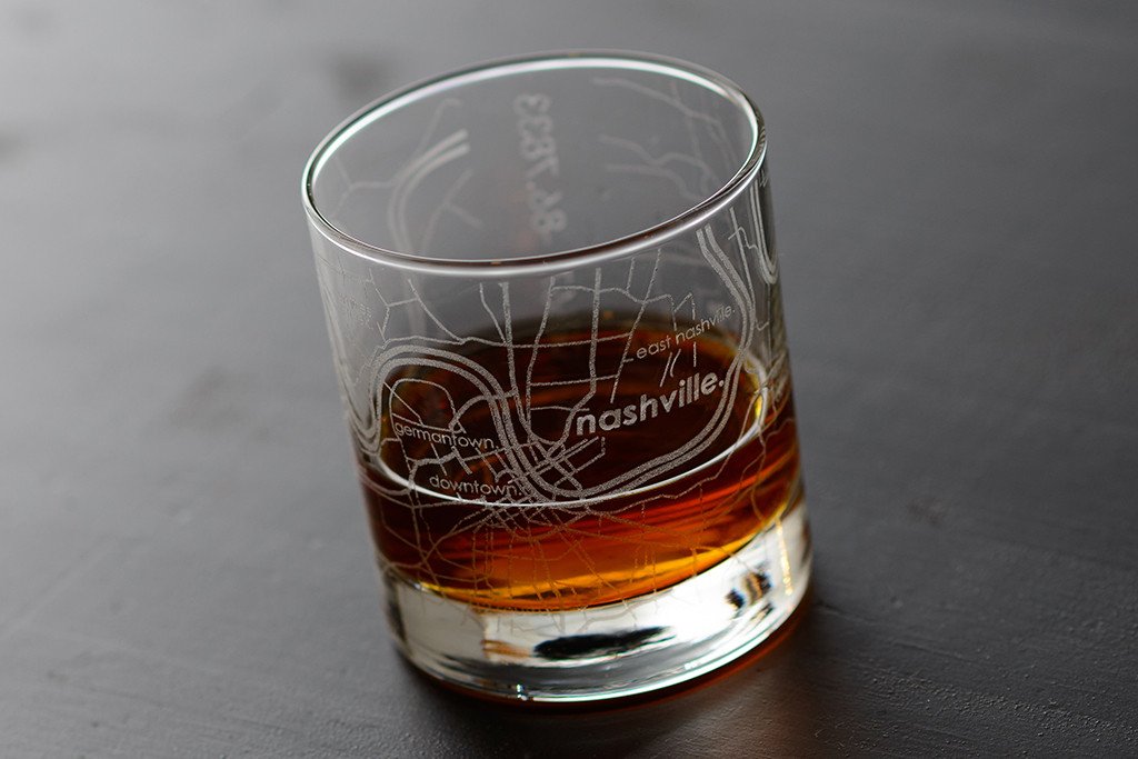 Nashville Map Rocks Glass