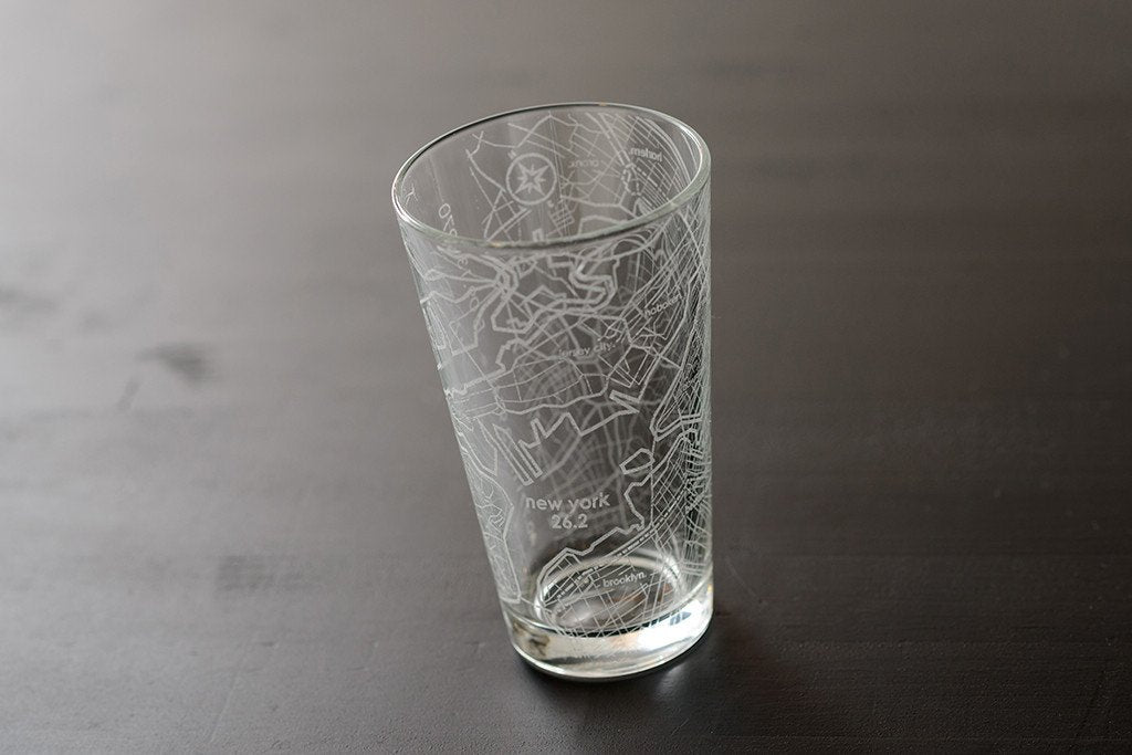 New York 26.2 - Marathon Map Pint Glass