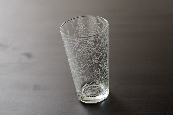 New York City Marathon Map Pint Glass