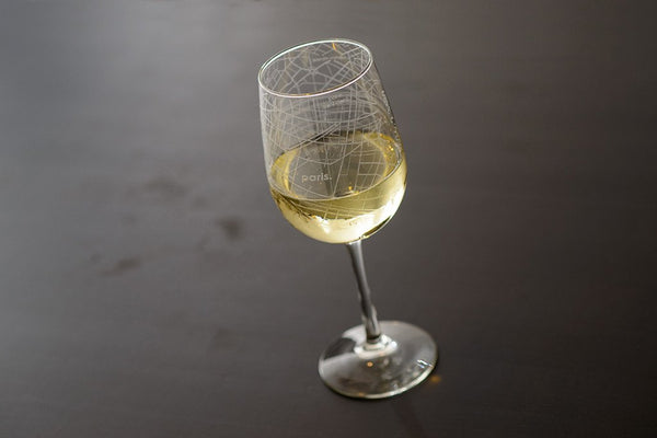 Paris Maps Wine Glass