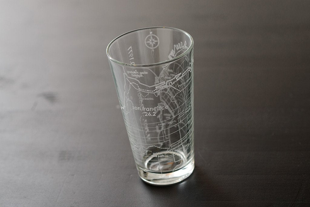 San Francisco 26.2 - Marathon Map Pint Glass