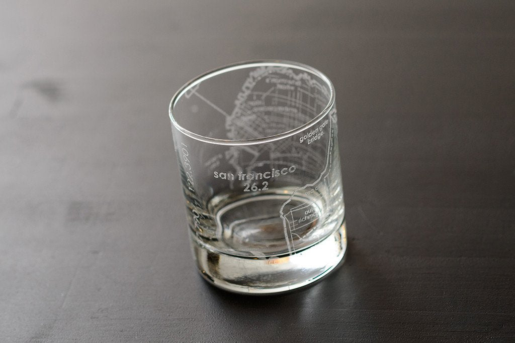San Francisco 26.2 - Marathon Map Rocks Glass