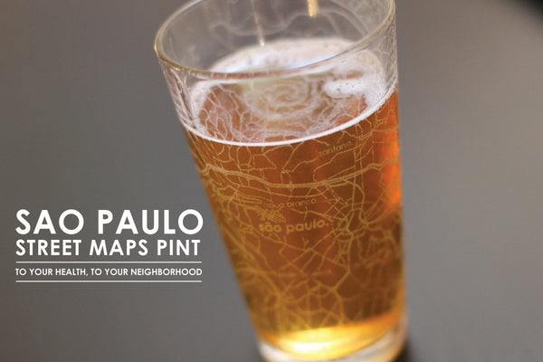 Sao Paulo Map Pint Glass