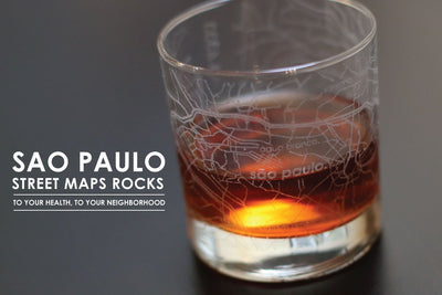 Sao Paulo Map Rocks Glass