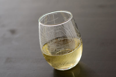 St Louis Map Stemless Wine Glass
