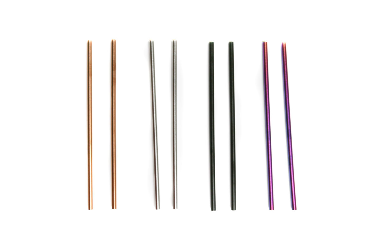 6.5" Stainless Steel Drinking Straws - Set of 2