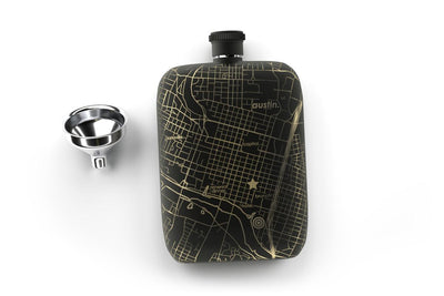 Custom flask with city map