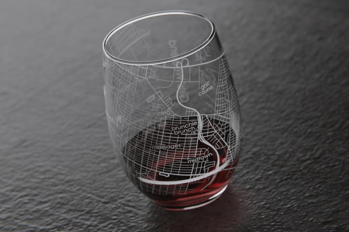 Large Pendleton Round-Up Stemless Wine Glass