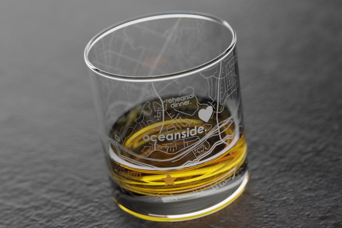 Anywhere Map Rocks Glass