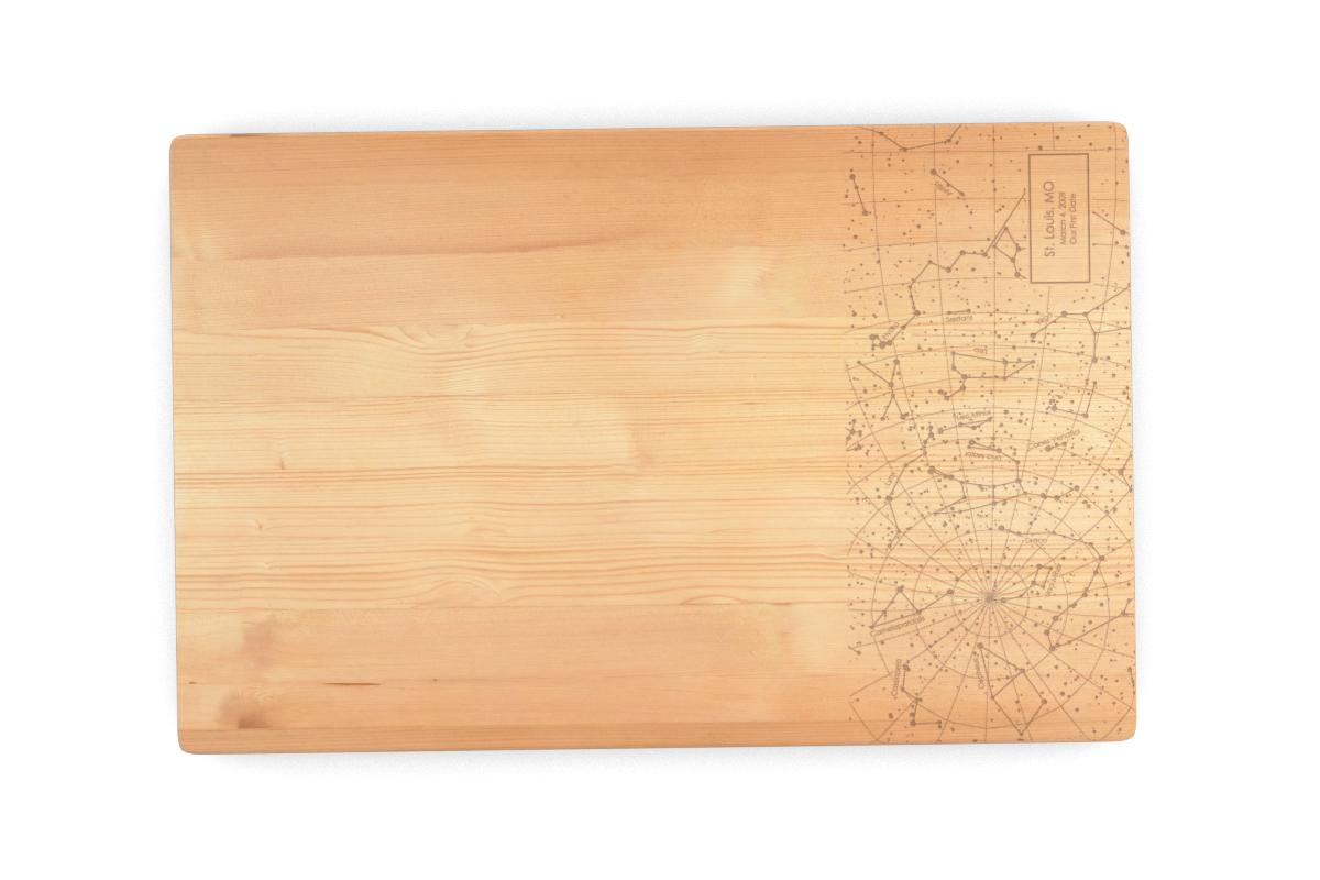 Lake Tahoe Map Large Bamboo Cutting Board 