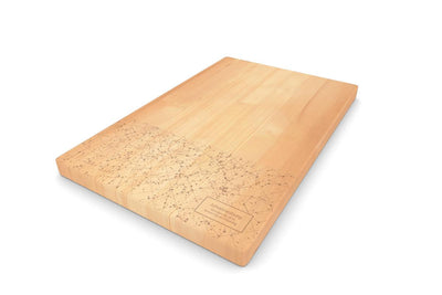 Custom cutting board with night sky map