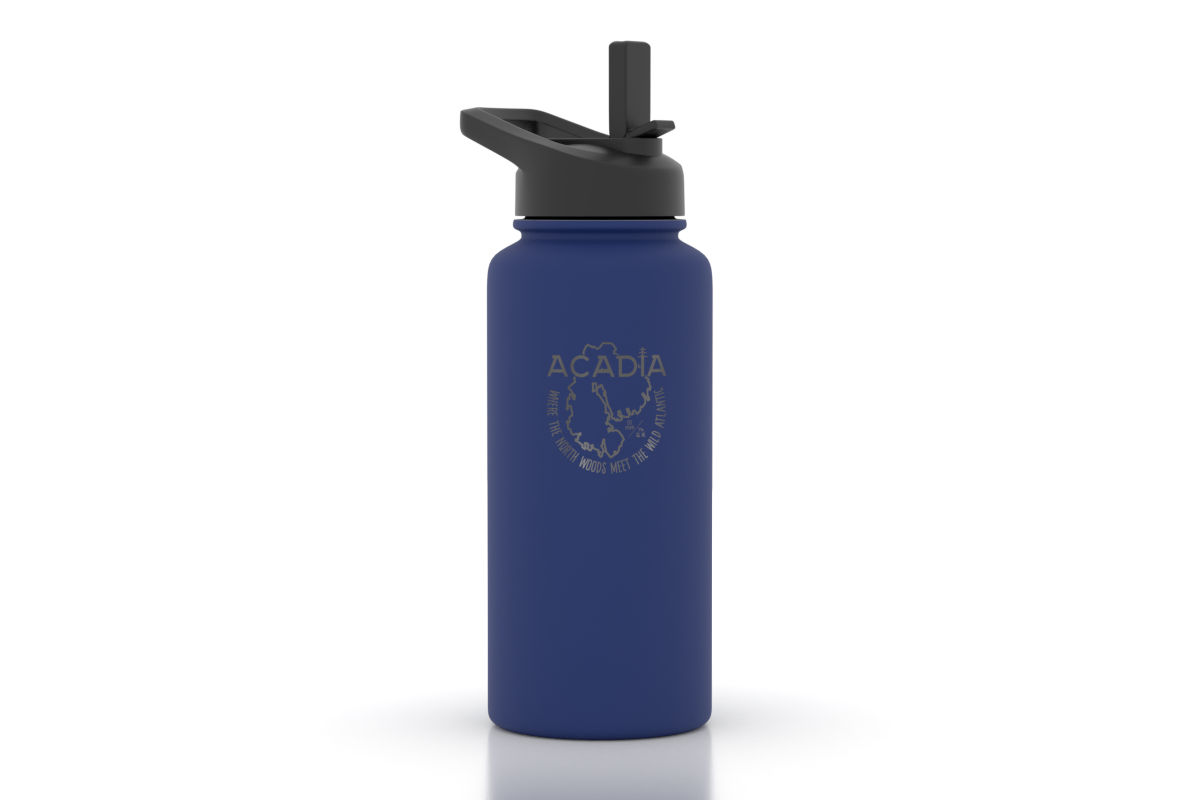  32oz Navy Stainless Steel Water Bottle with Engraved