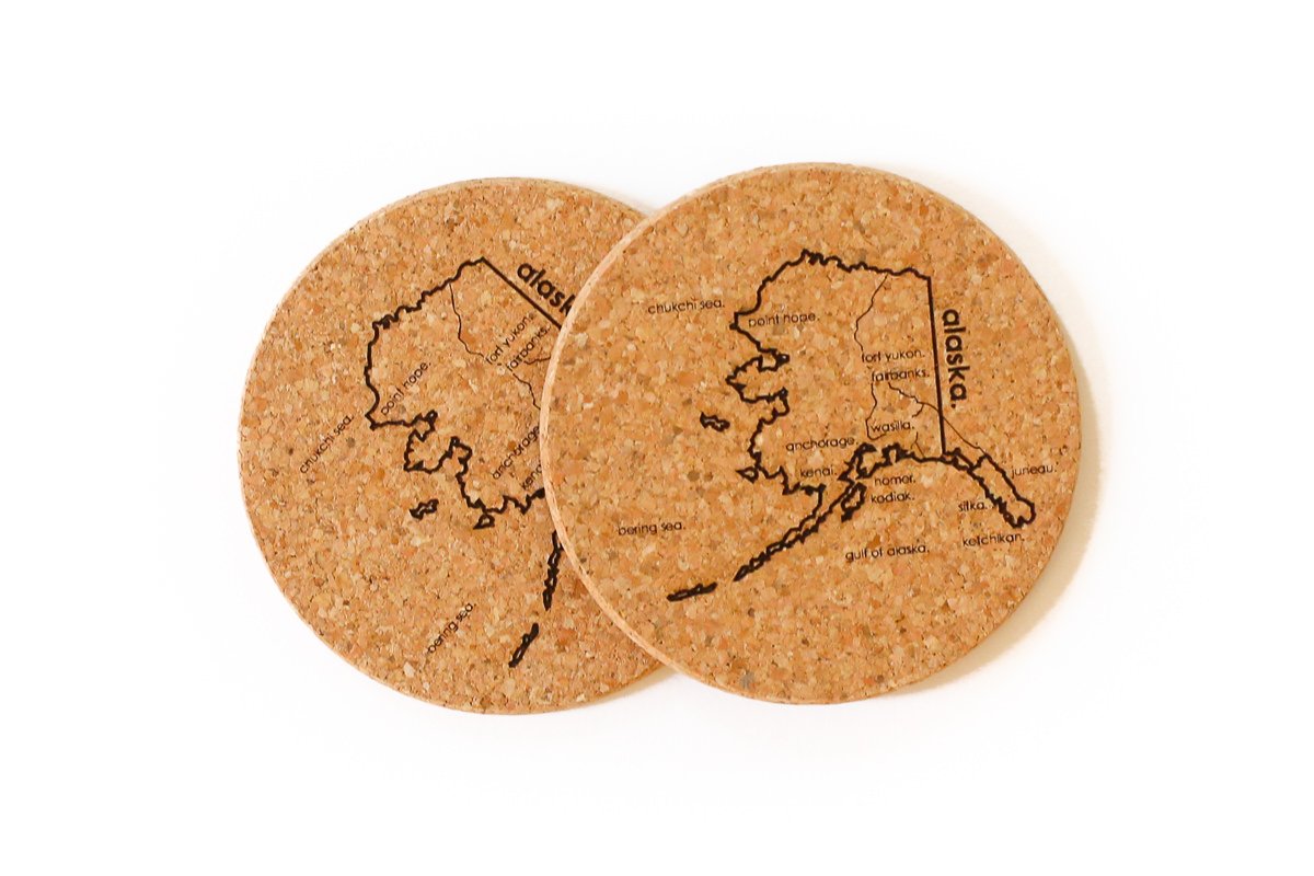 Alaska - Cork Coaster Pair