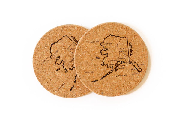 Alaska - Cork Coaster Pair