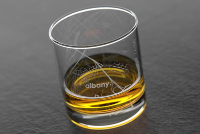 Albany NY Map Rocks Glass