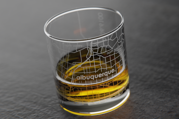 Albuquerque Map Rocks Glass