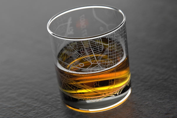 Alexandria VA Map Rocks Glass