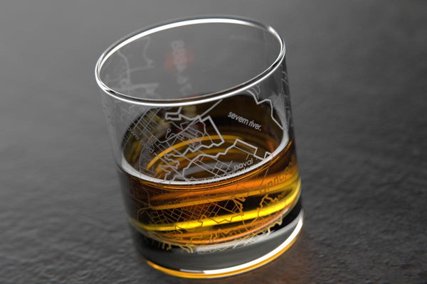 Annapolis MD Map Rocks Glass