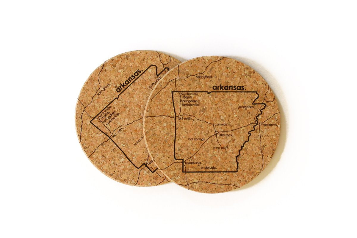 Arkansas - Cork Coaster Pair