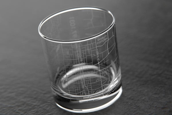 Arlington TX Map Rocks Glass