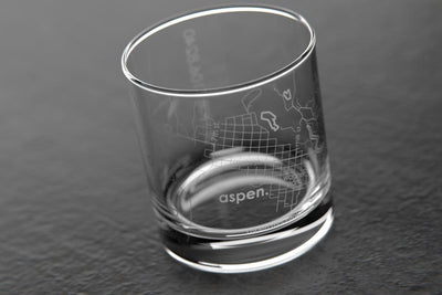 Aspen CO Map Rocks Glass