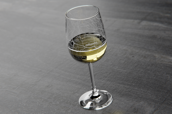 Atlanta Map Wine Glass