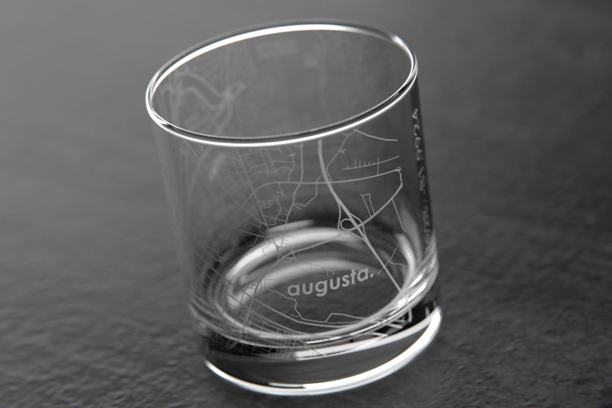 Augusta GA Map Rocks Glass