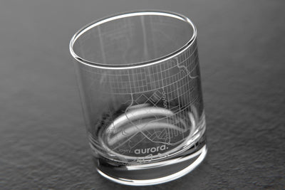 Aurora CO Map Rocks Glass