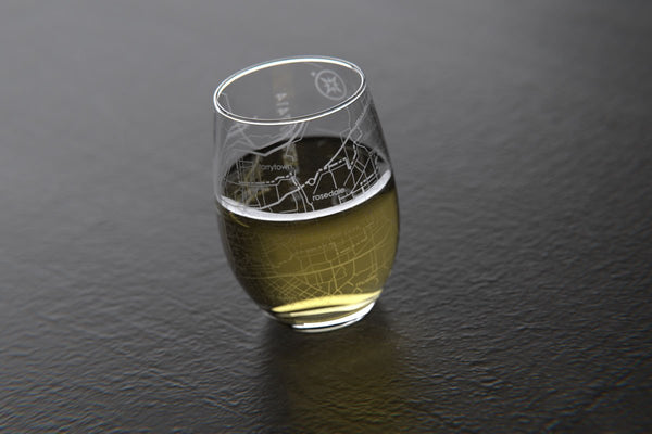 Austin 26.2 - Marathon Map Stemless Wine Glass
