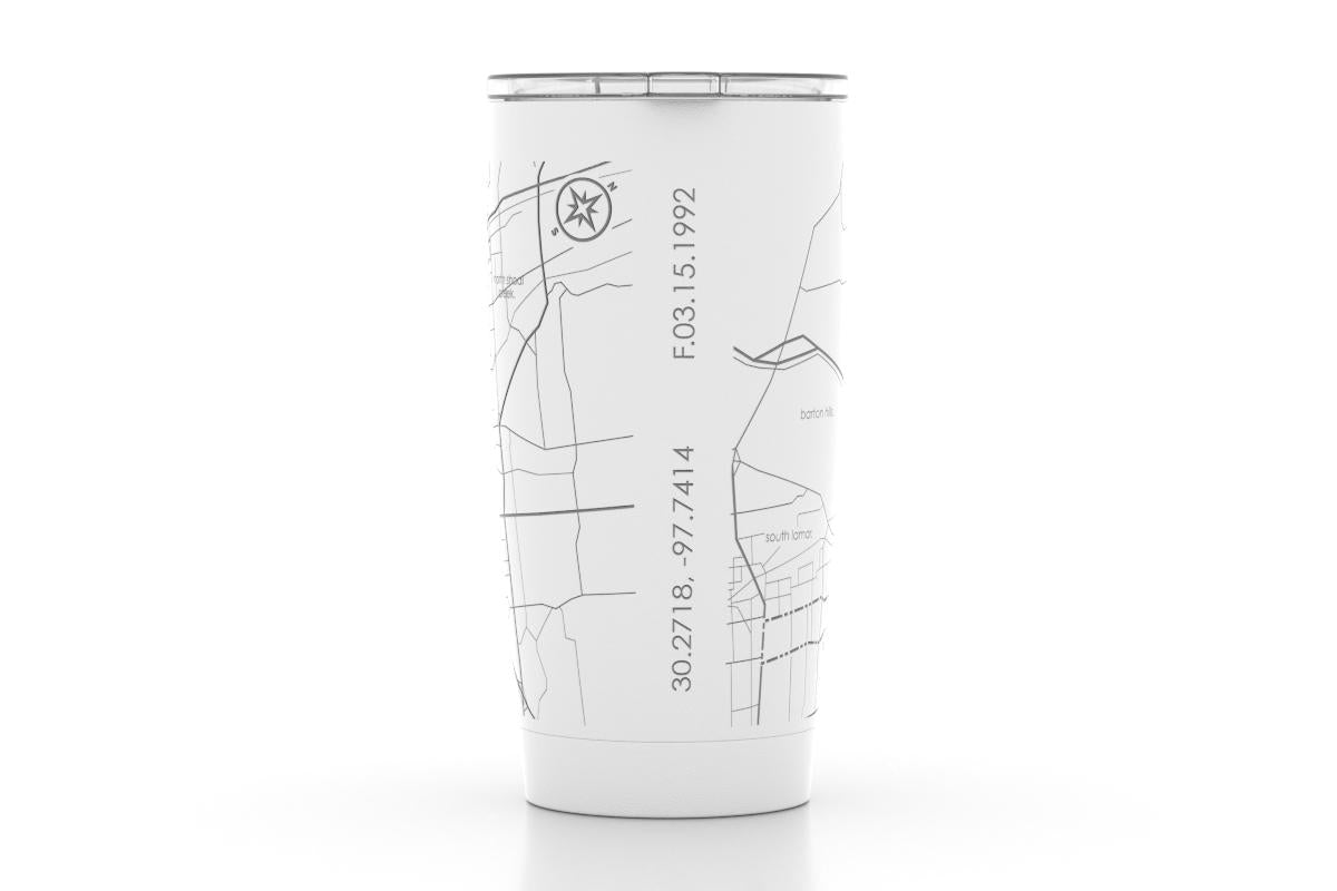 Marathon Map 20 oz Insulated Pint Tumbler