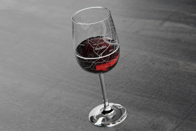Austin Map Wine Glass