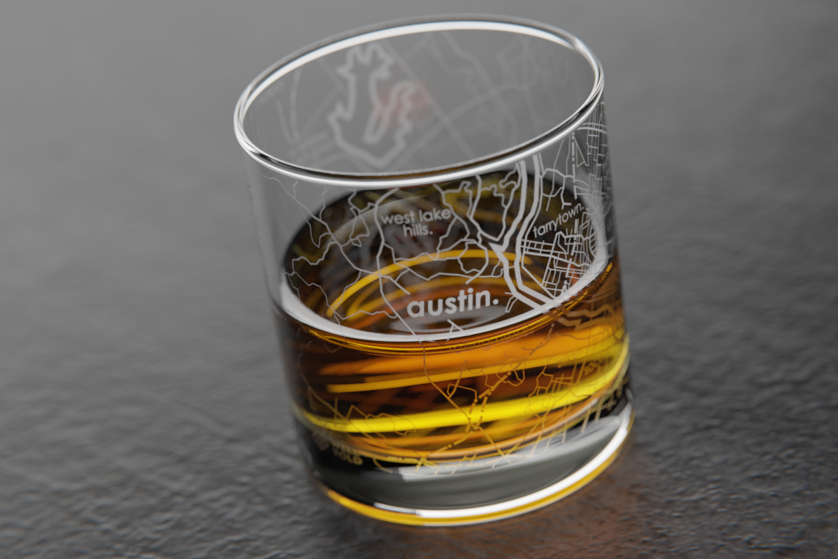 Austin Map Rocks Glass