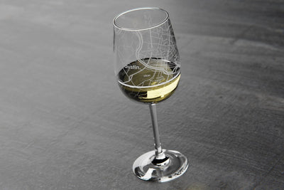 Austin Map Wine Glass