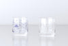 State College PA Map Rocks Glass Pair - Blue & White