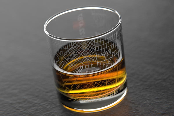 Bellingham WA Map Rocks Glass