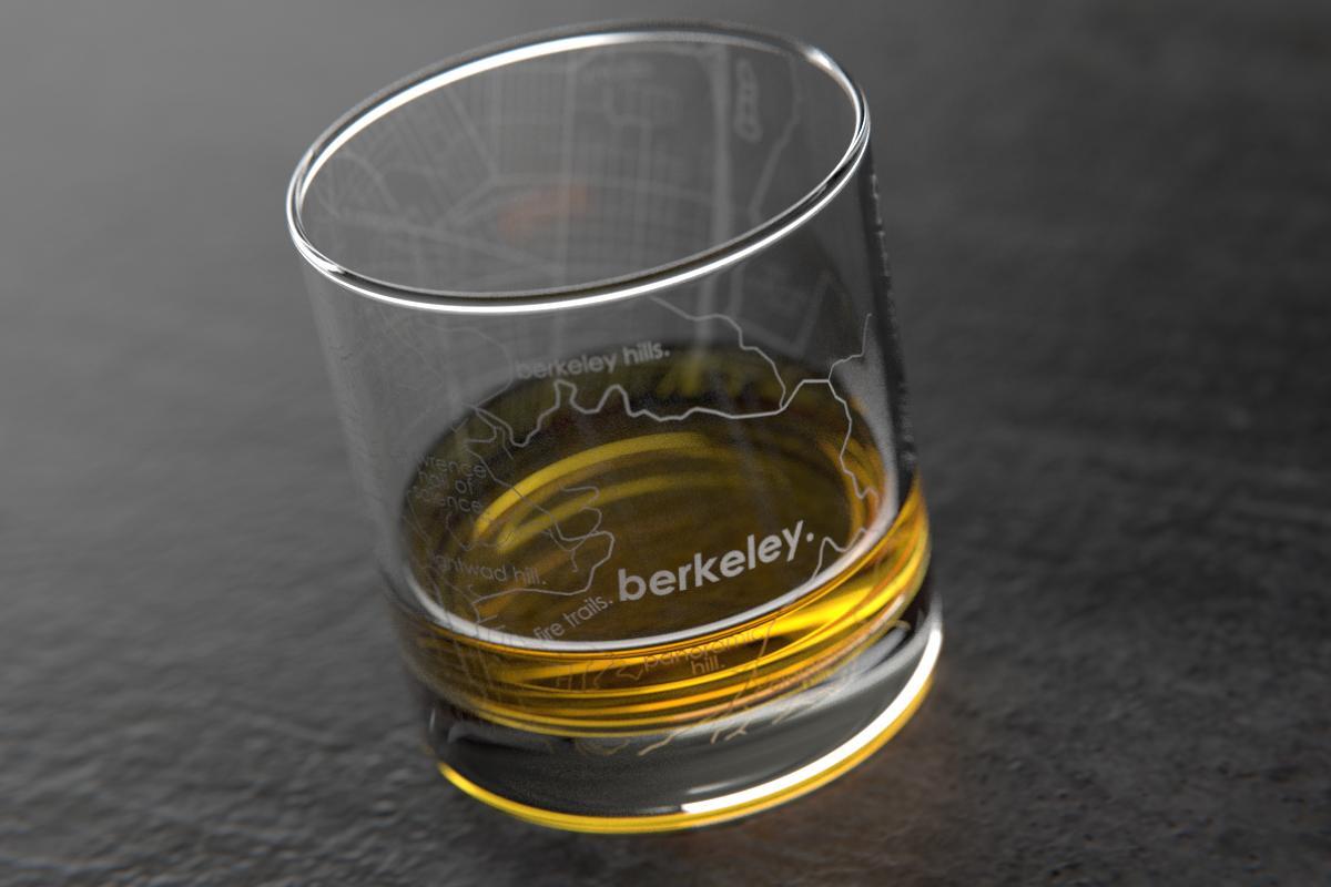 Berkeley CA Map Rocks Glass