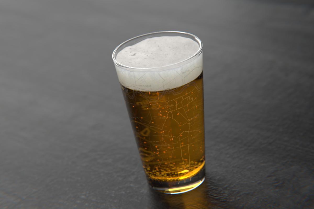 Berlin 26.2 Marathon Map Pint Glass