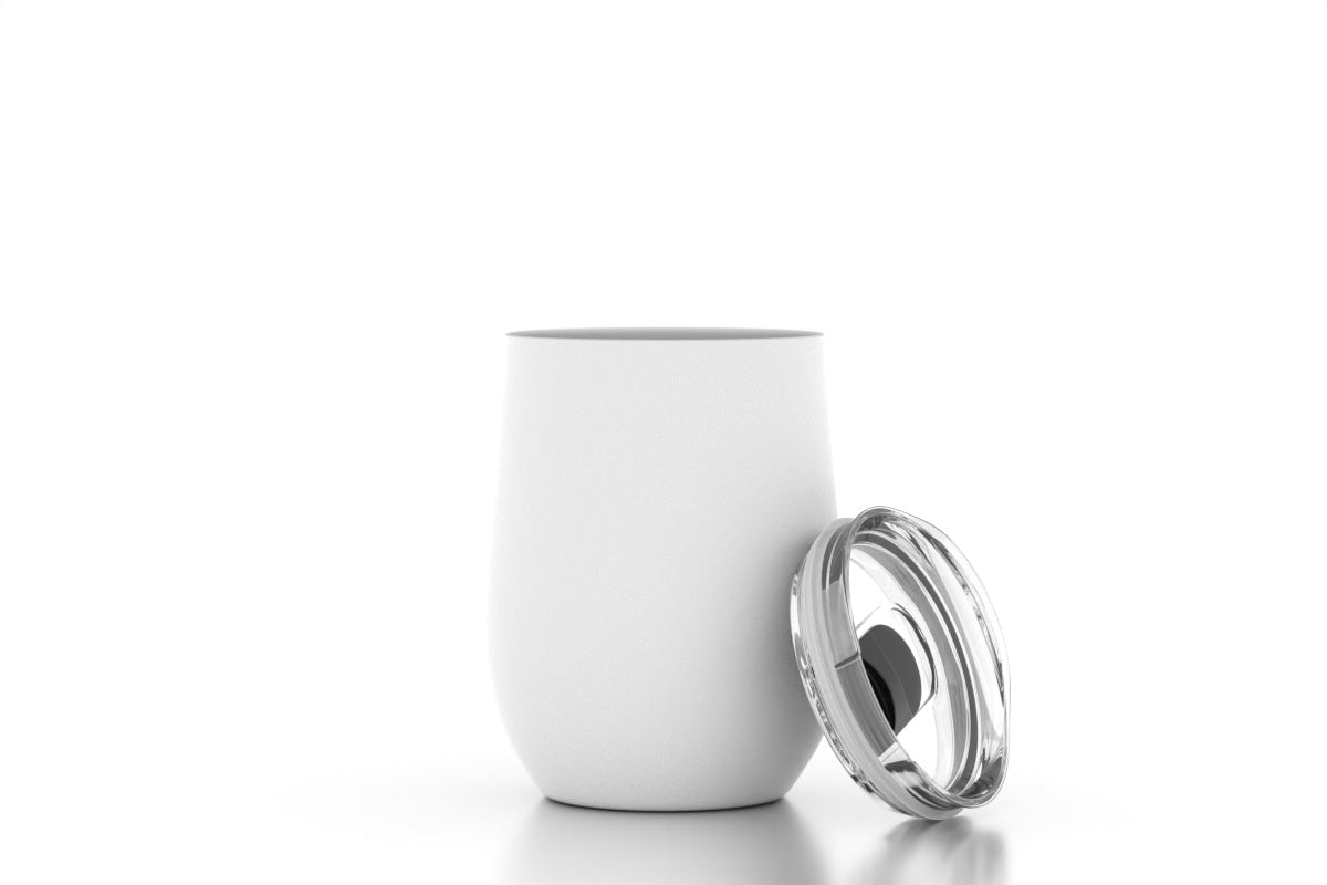 12 oz Insulated Wine Tumbler - White