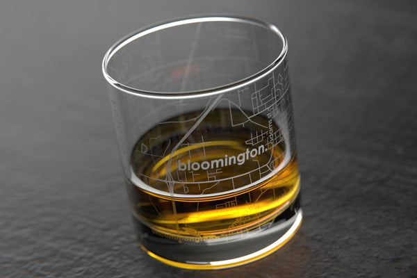 Bloomington IN Map Rocks Glass