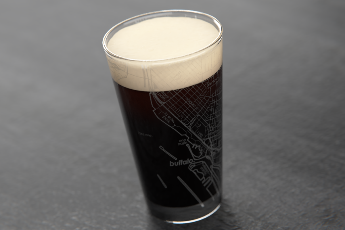Buffalo Map Pint Glass