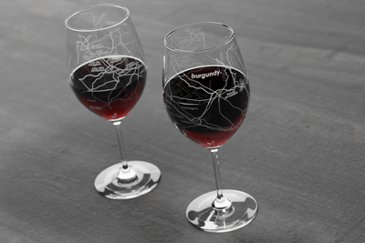 Burgundy Region Map Riedel Crystal Stemmed Wine Glass