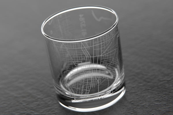 Canton OH Map Rocks Glass