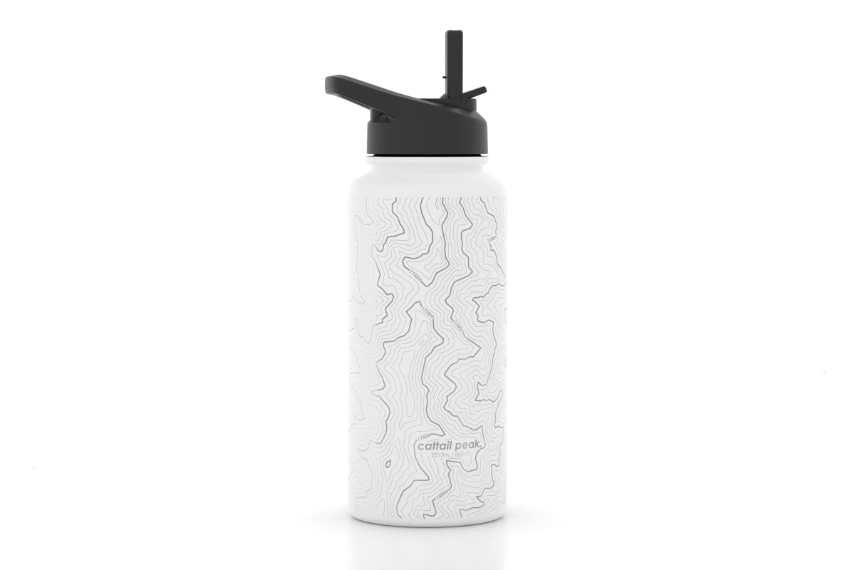 Recover Topo Map Water Bottle, Eco-Friendly