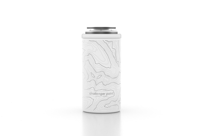Custom can cooler with topography map