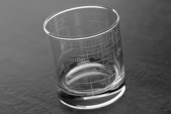 Chandler AZ Map Rocks Glass