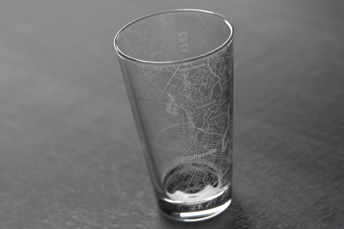 Charlottesville Map Pint Glass