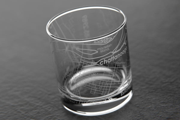 Chattanooga TN Map Rocks Glass
