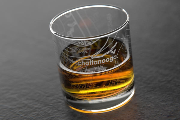 Chattanooga TN Map Rocks Glass